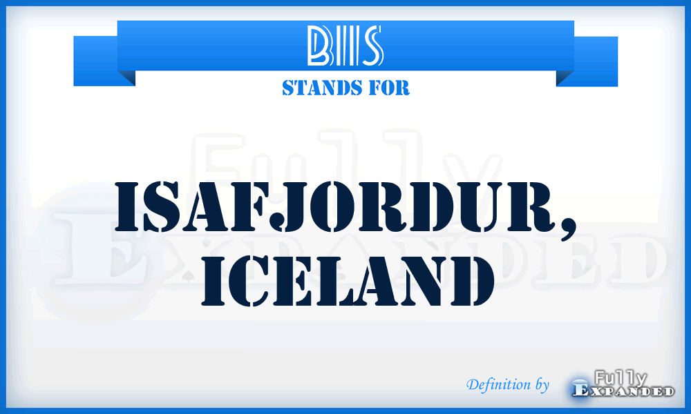 BIIS - Isafjordur, Iceland