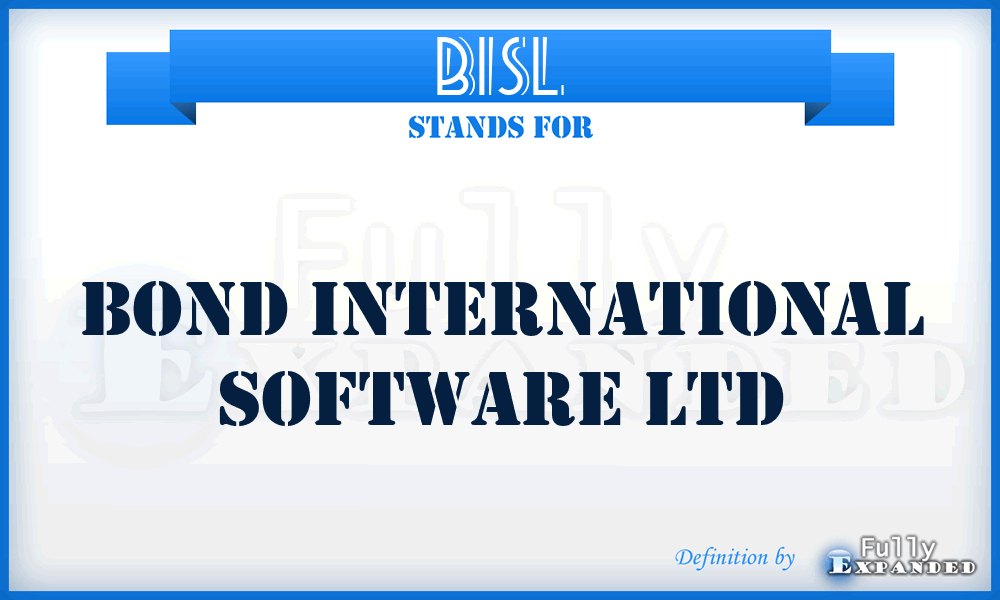 BISL - Bond International Software Ltd