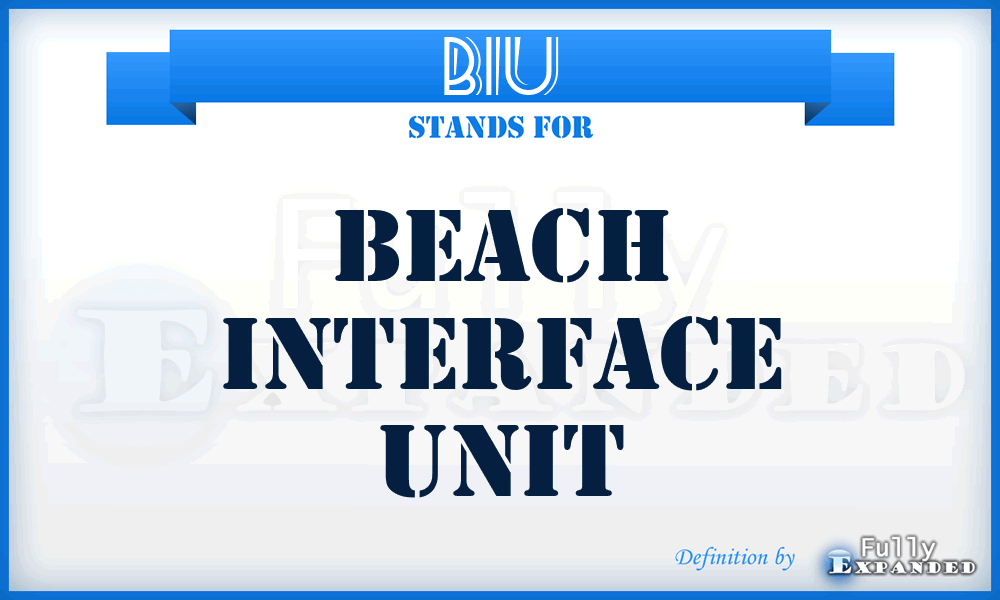 BIU - beach interface unit