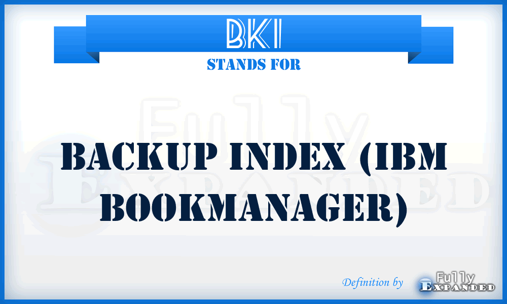 BKI - Backup index (IBM BookManager)