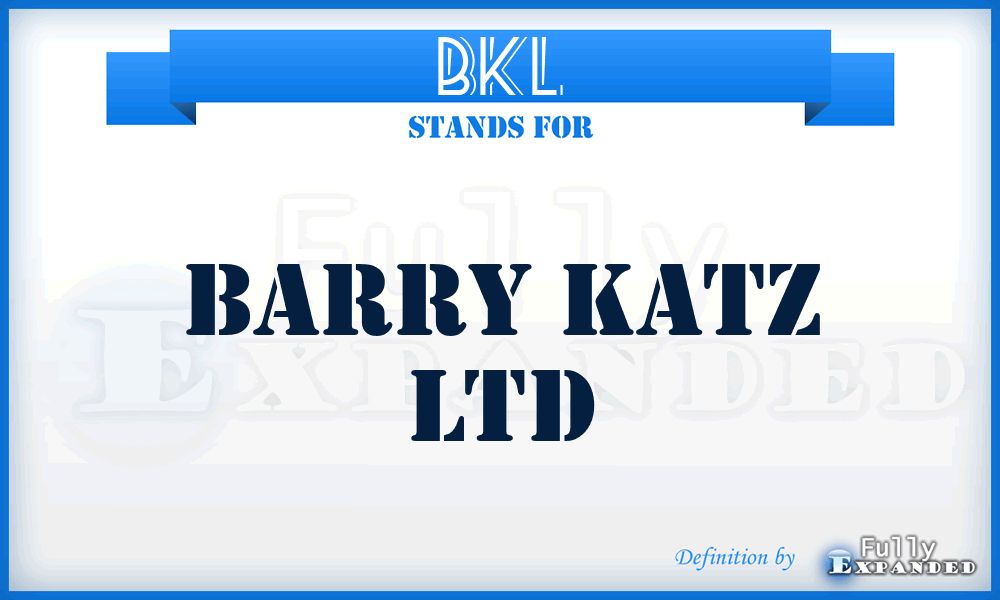 BKL - Barry Katz Ltd