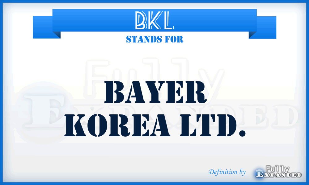 BKL - Bayer Korea Ltd.