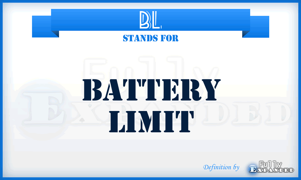 BL - Battery Limit