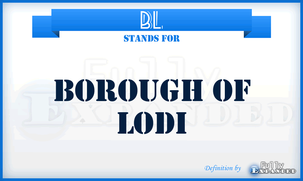 BL - Borough of Lodi
