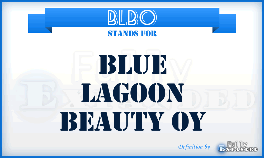 BLBO - Blue Lagoon Beauty Oy