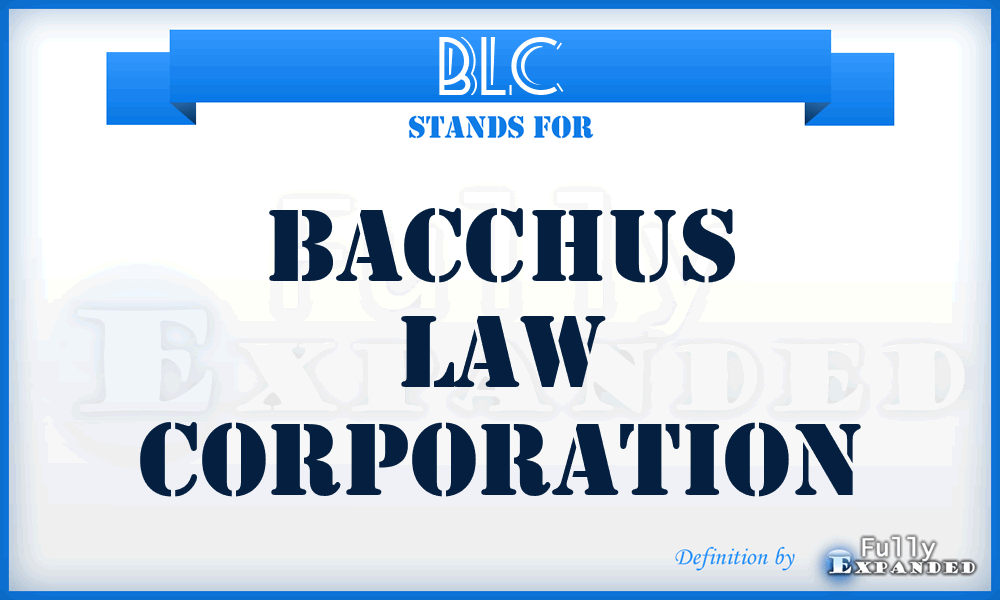 BLC - Bacchus Law Corporation