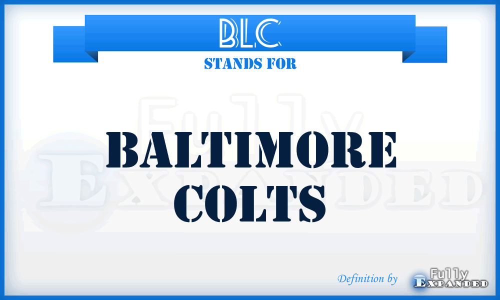 BLC - Baltimore Colts