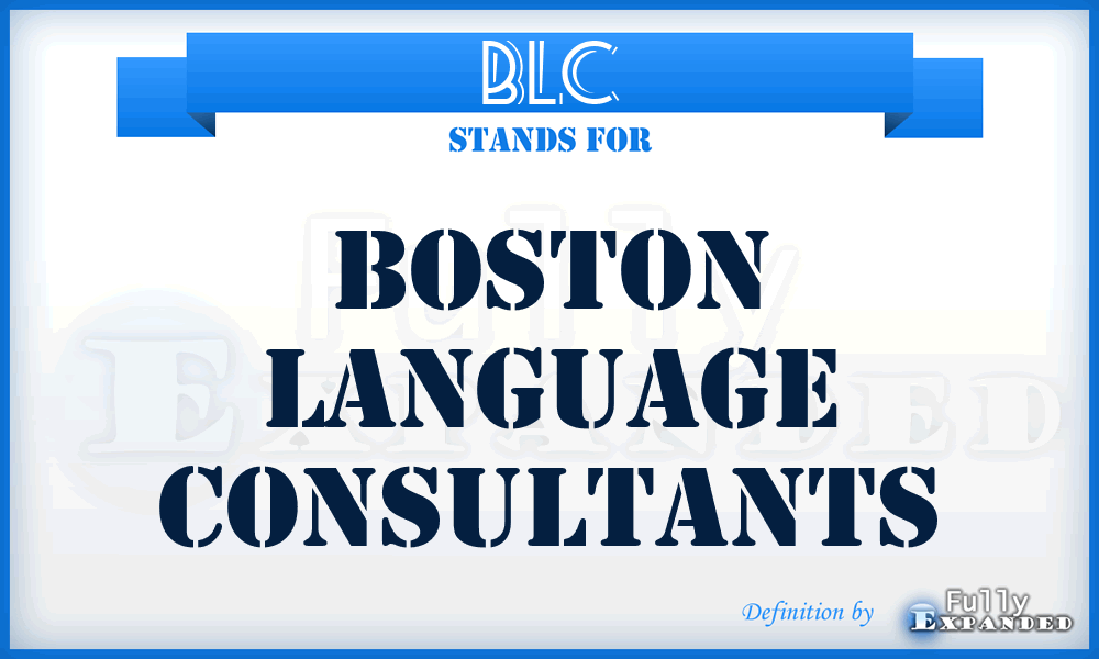 BLC - Boston Language Consultants
