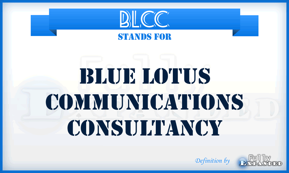 BLCC - Blue Lotus Communications Consultancy