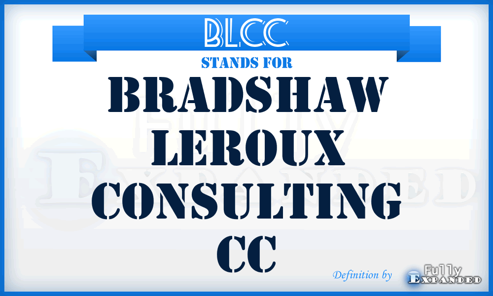 BLCC - Bradshaw Leroux Consulting Cc