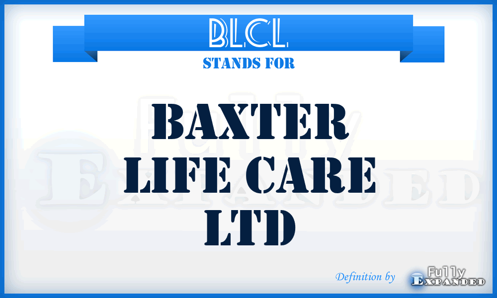 BLCL - Baxter Life Care Ltd