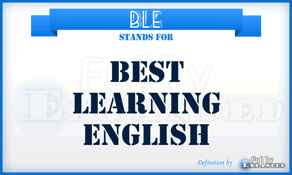BLE - Best Learning English
