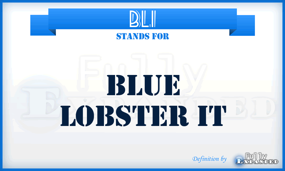 BLI - Blue Lobster It