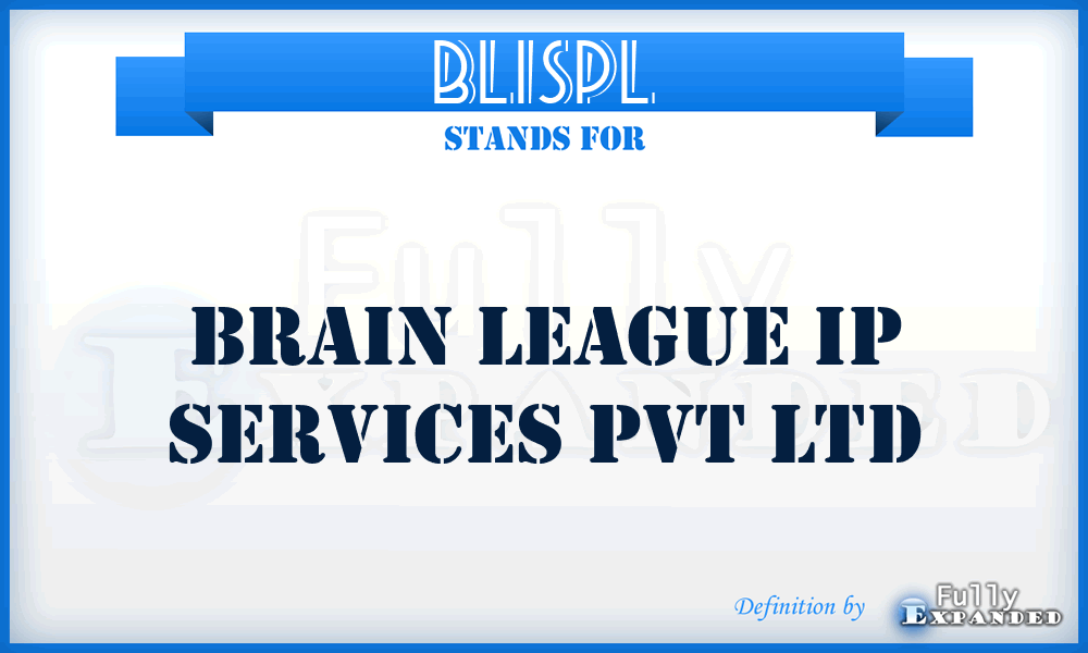 BLISPL - Brain League Ip Services Pvt Ltd