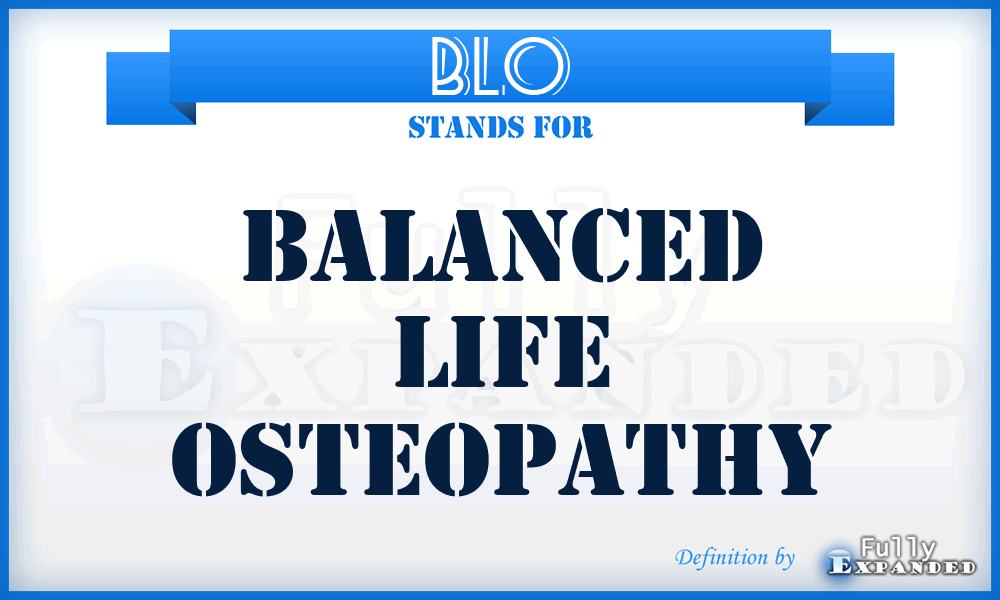 BLO - Balanced Life Osteopathy