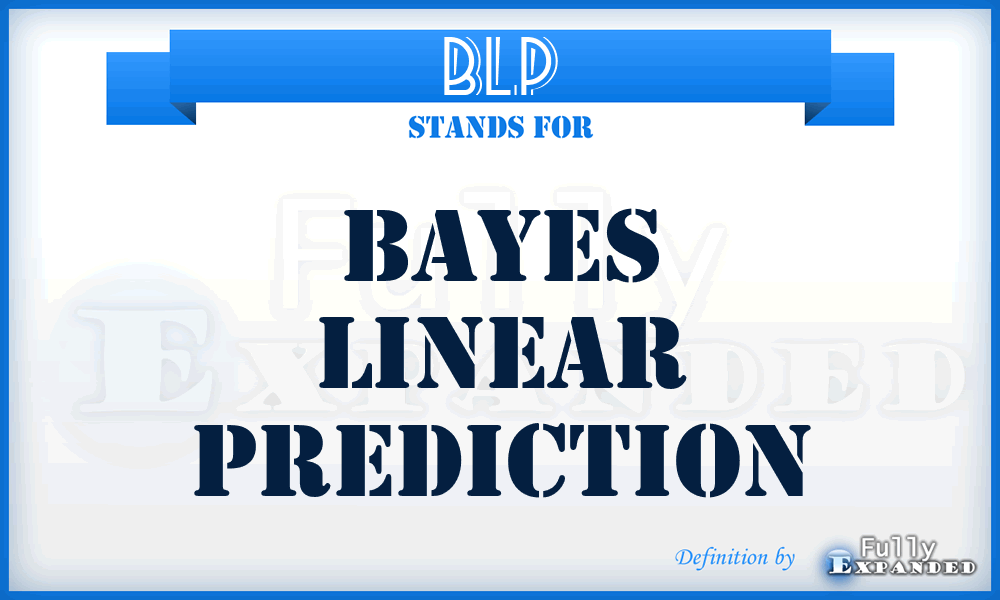 BLP - Bayes Linear Prediction