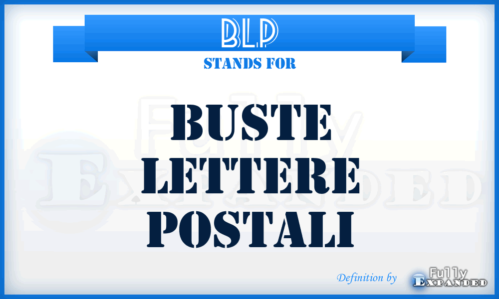 BLP - Buste Lettere Postali