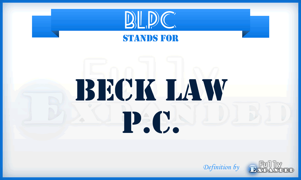 BLPC - Beck Law P.C.