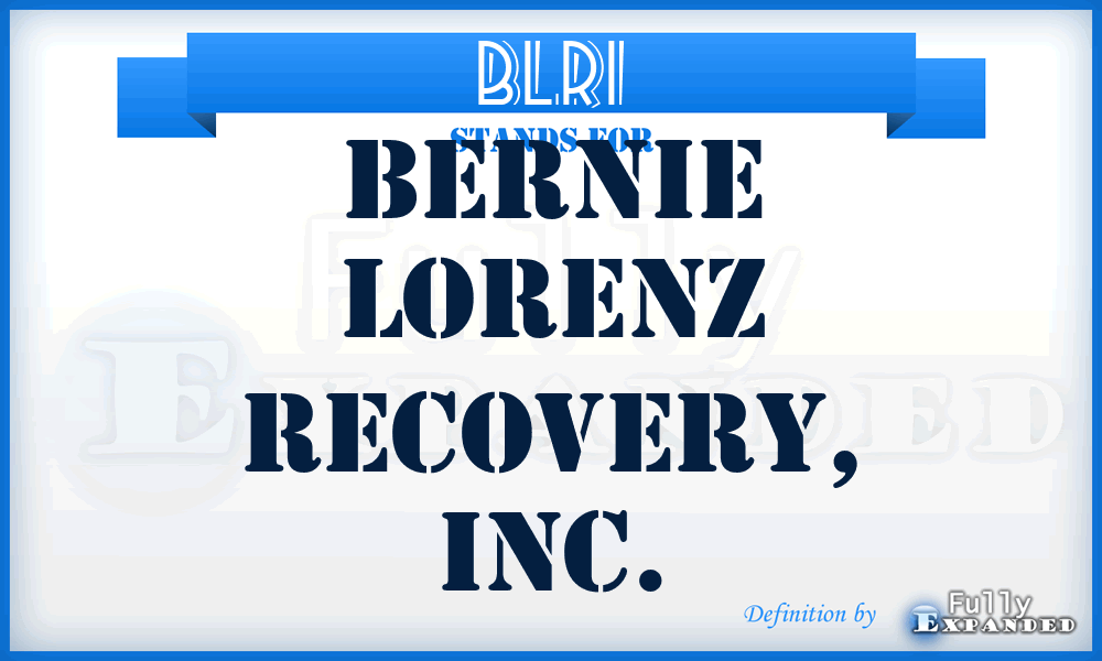 BLRI - Bernie Lorenz Recovery, Inc.