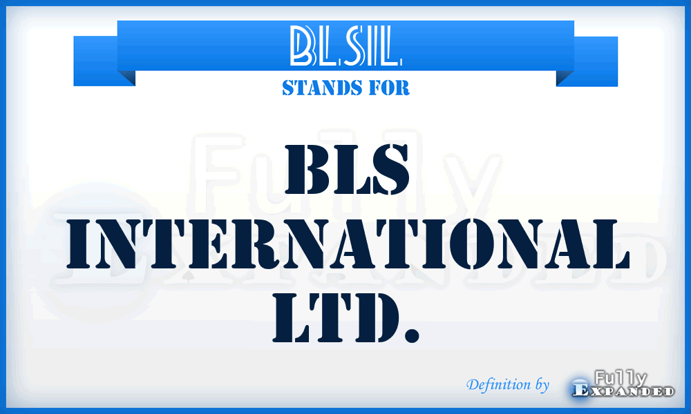 BLSIL - BLS International Ltd.