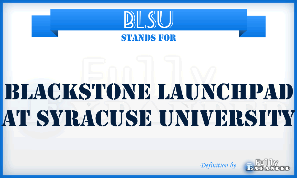 BLSU - Blackstone Launchpad at Syracuse University
