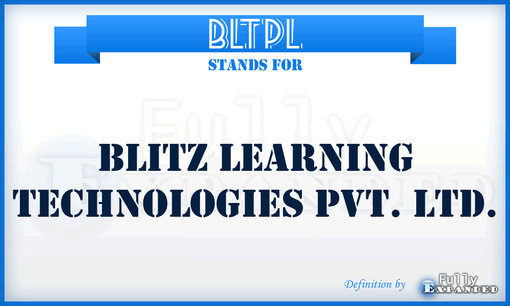 BLTPL - Blitz Learning Technologies Pvt. Ltd.