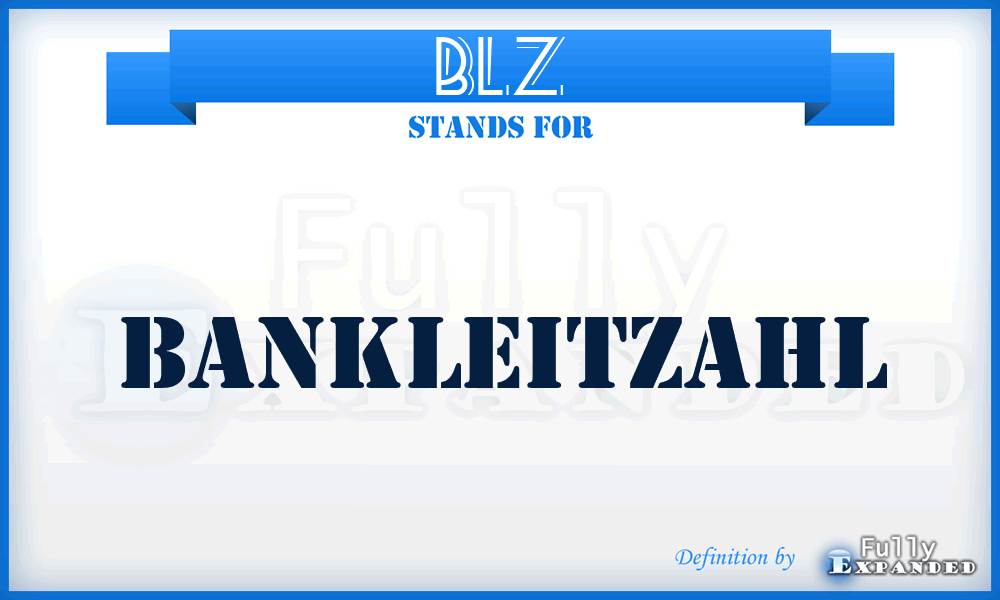 BLZ - Bankleitzahl