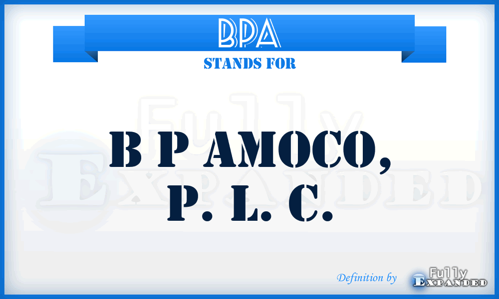 BPA - B P Amoco, P. L. C.