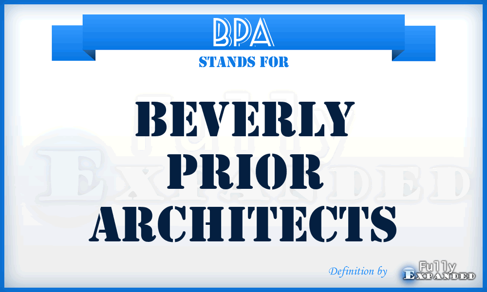 BPA - Beverly Prior Architects