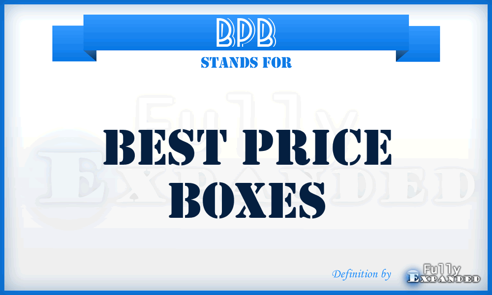 BPB - Best Price Boxes