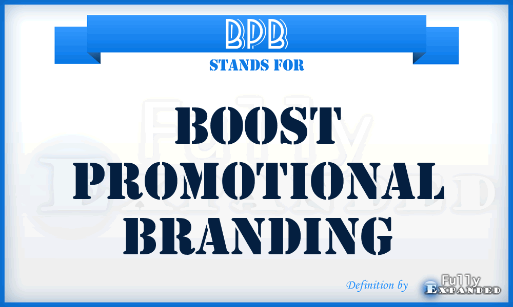 BPB - Boost Promotional Branding