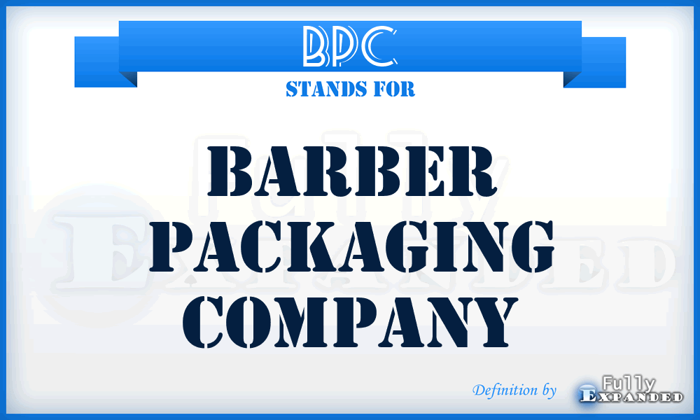 BPC - Barber Packaging Company