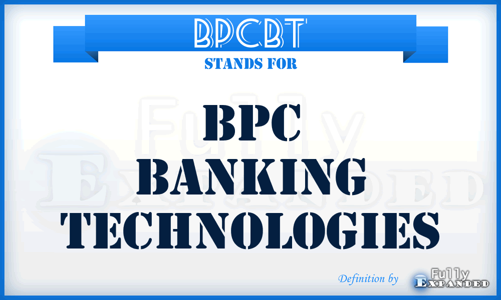 BPCBT - BPC Banking Technologies