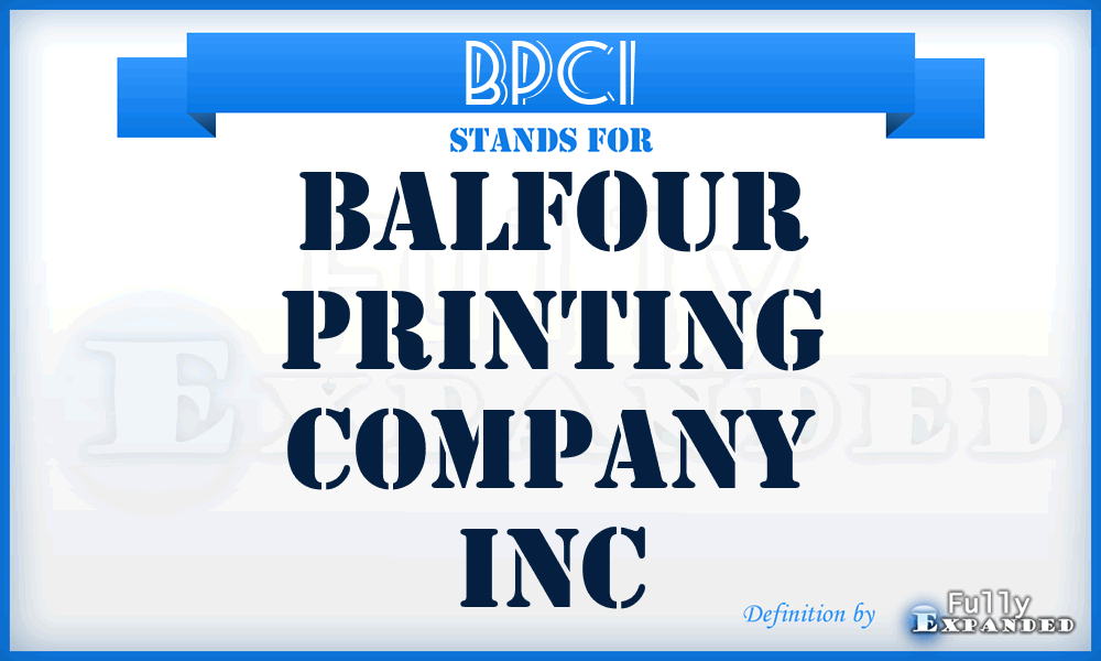 BPCI - Balfour Printing Company Inc