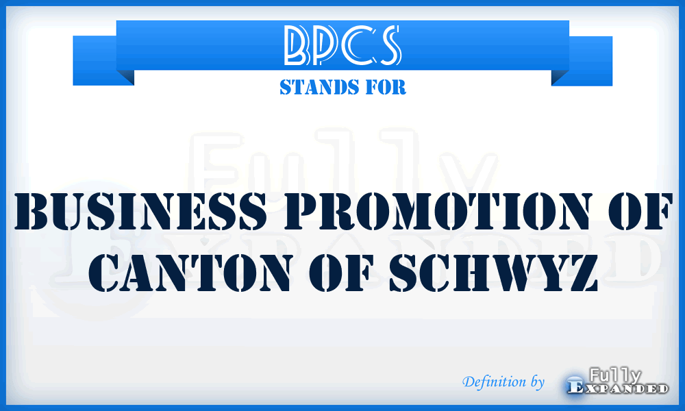 BPCS - Business Promotion of Canton of Schwyz