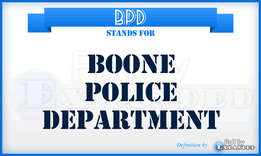 BPD - Boone Police Department