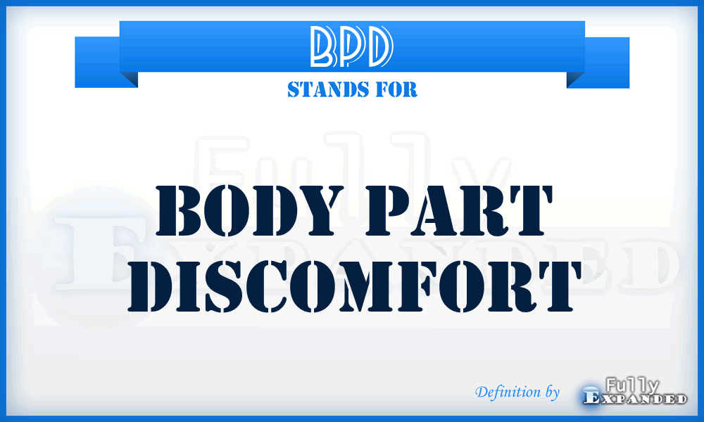 BPD - Body Part Discomfort