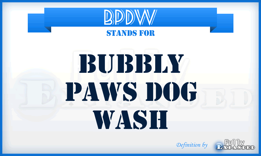 BPDW - Bubbly Paws Dog Wash