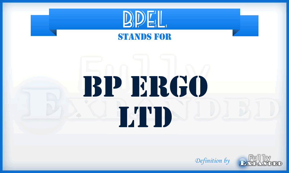 BPEL - BP Ergo Ltd