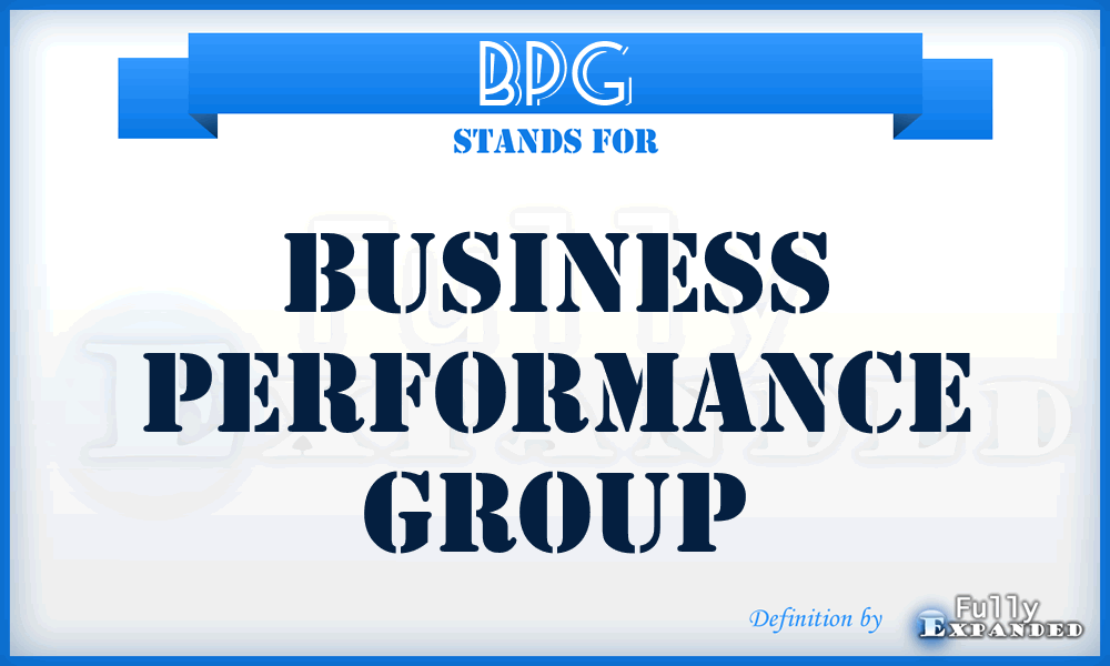 BPG - Business Performance Group