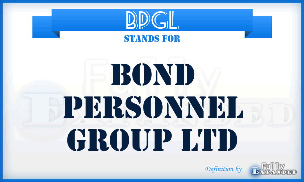 BPGL - Bond Personnel Group Ltd