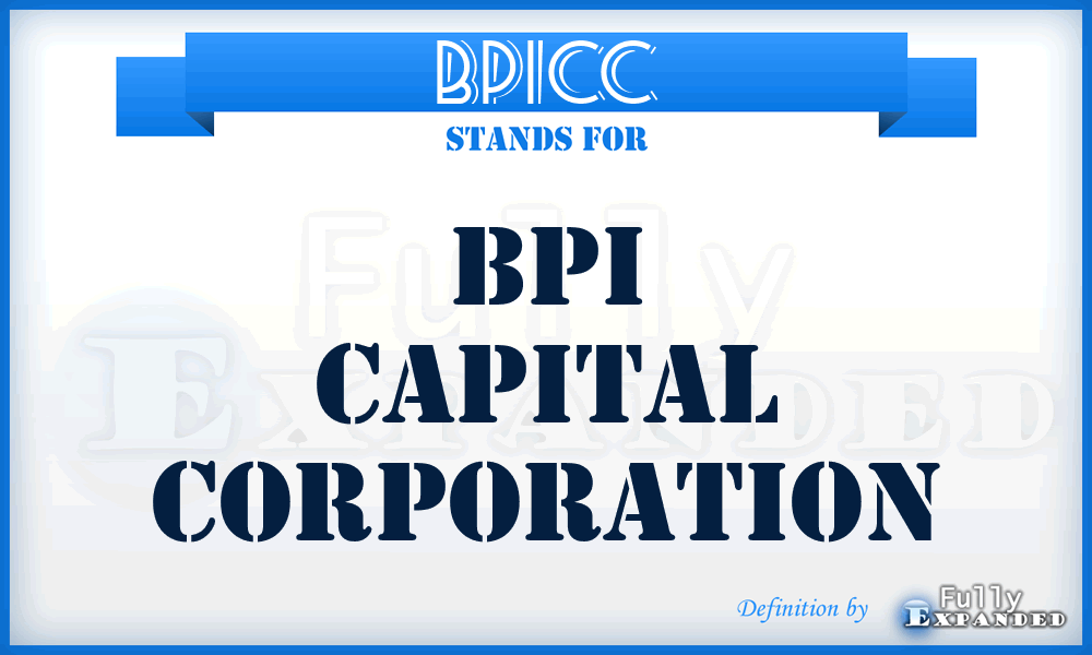 BPICC - BPI Capital Corporation