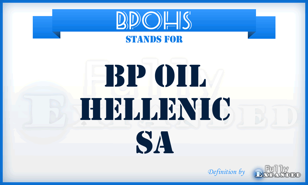 BPOHS - BP Oil Hellenic Sa
