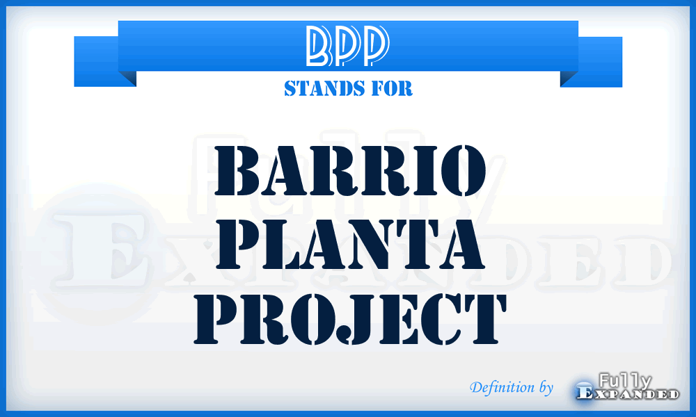 BPP - Barrio Planta Project