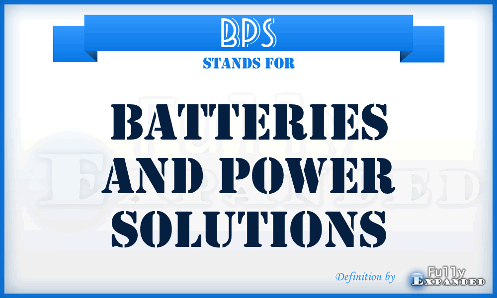 BPS - Batteries and Power Solutions