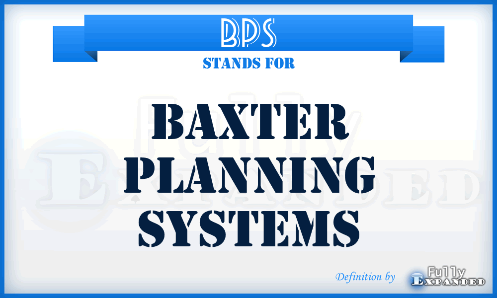 BPS - Baxter Planning Systems