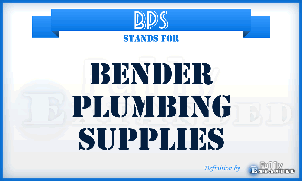 BPS - Bender Plumbing Supplies