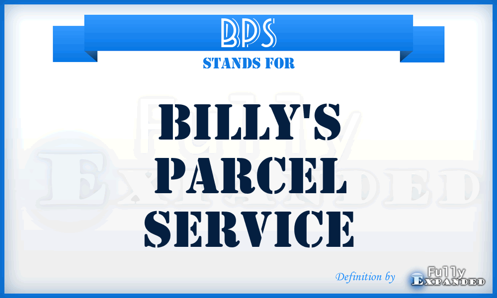 BPS - Billy's Parcel Service