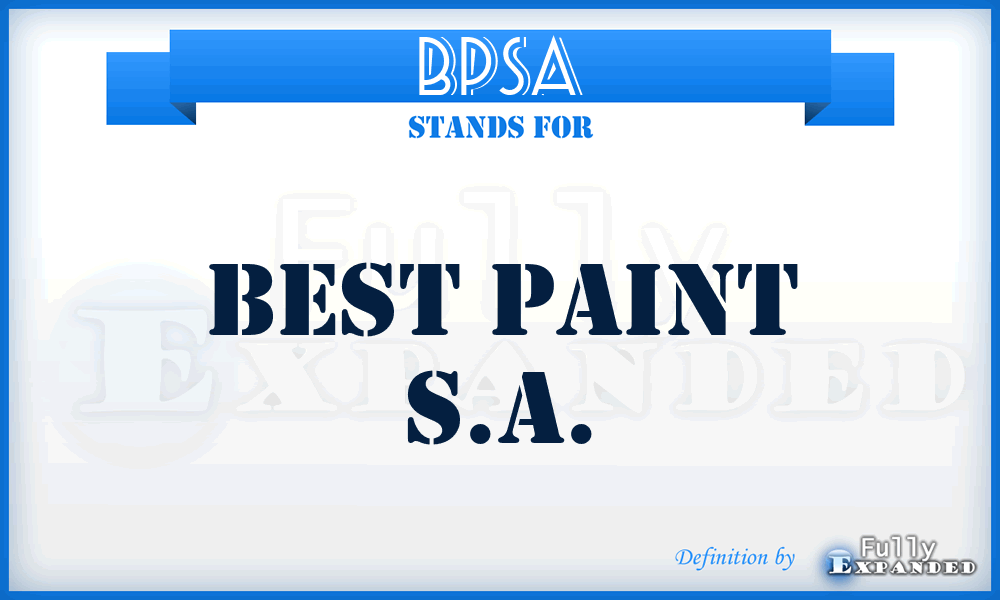 BPSA - Best Paint S.A.