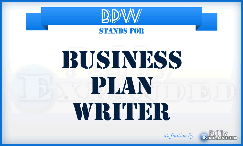 BPW - Business Plan Writer